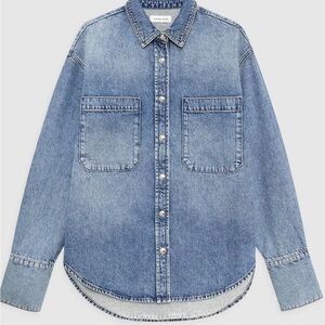 Anine Bing Dante Blue Button Down Shirt